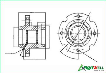 CASTED HUB WITH TAPER ROLLER BEARINGS